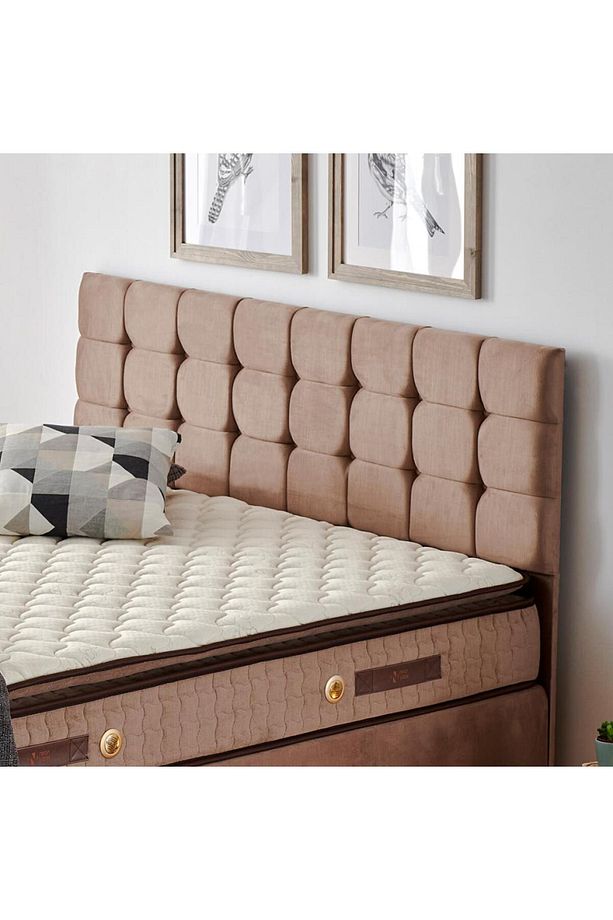 Rama Tek Kişilik Yatak Başlığı - 120 cm Sütlü Kahve Kumaş Başlık - 3