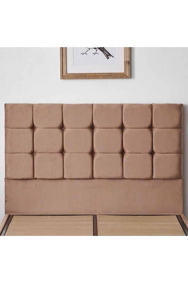 Rama Tek Kişilik Yatak Başlığı - 120 cm Sütlü Kahve Kumaş Başlık - 8