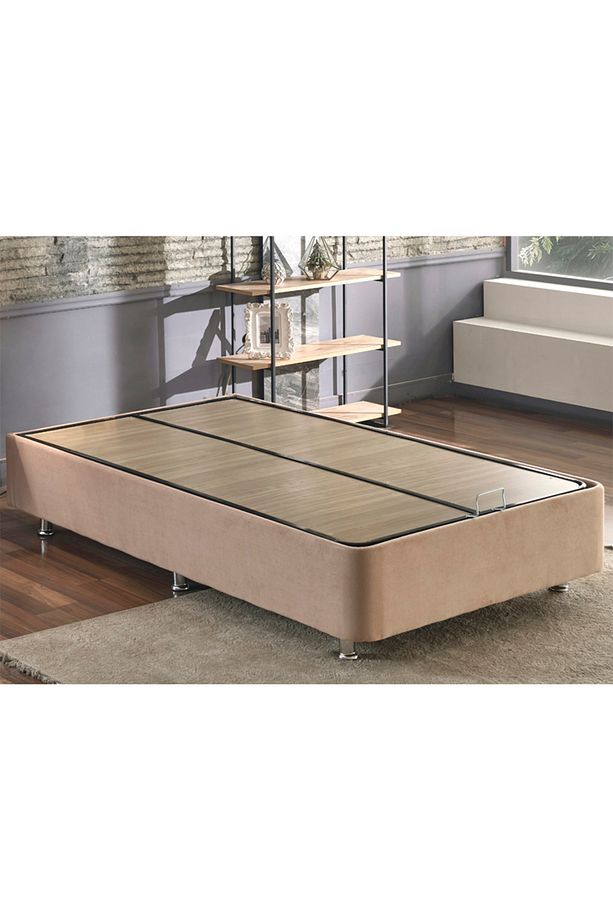 Niron Rama Baza Ve Başlık Seti 120x200 Cm Tek Kişilik Sütlü Kahve Kumaş Baza Ve Başlığı Soho Kumaş - 5