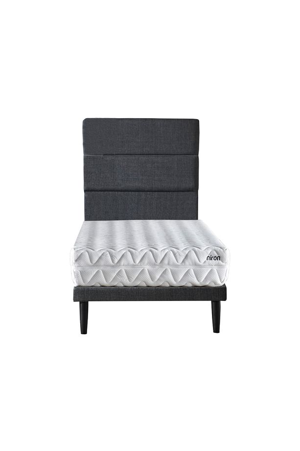 Niron Slim Pocket 90x200 Cm Tek Kişilik Yatak Baza Başlık Takımı - Baza, Başlık Ve Yatak Seti - 1