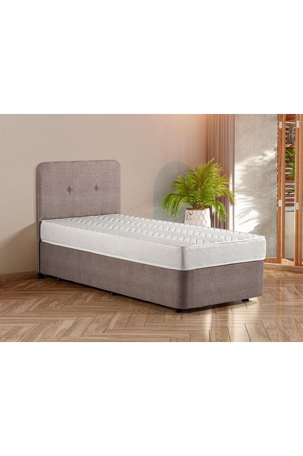 Luna Baza Başlık Yatak Seti - 80x180 Cm Tek Kişilik Ortopedik Set Sağlamlaştırılmış Sandıklı Baza - 1