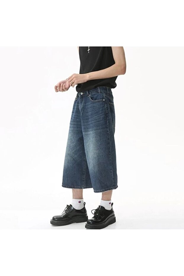 Y2K Reycled Baggy Star Bermuda