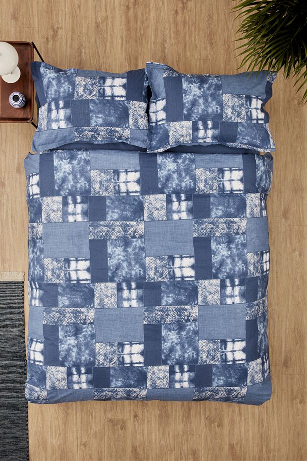 Denim Patch Tek Kişilik Nevresim Takımı Mavi - 1