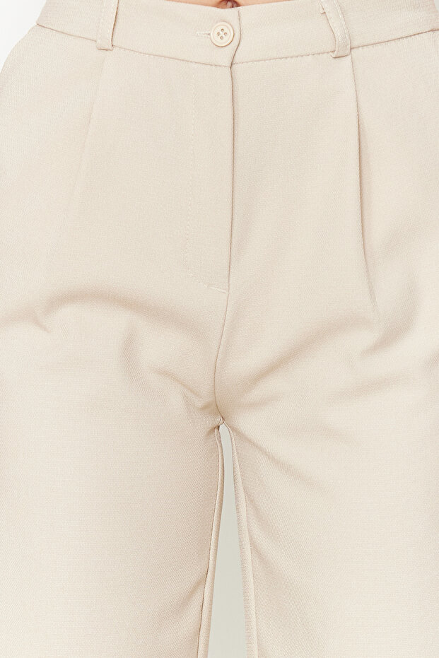 Bej Wide Leg/Geniş Paça Dokuma Pantolon TWOSS24PL00084 - 5