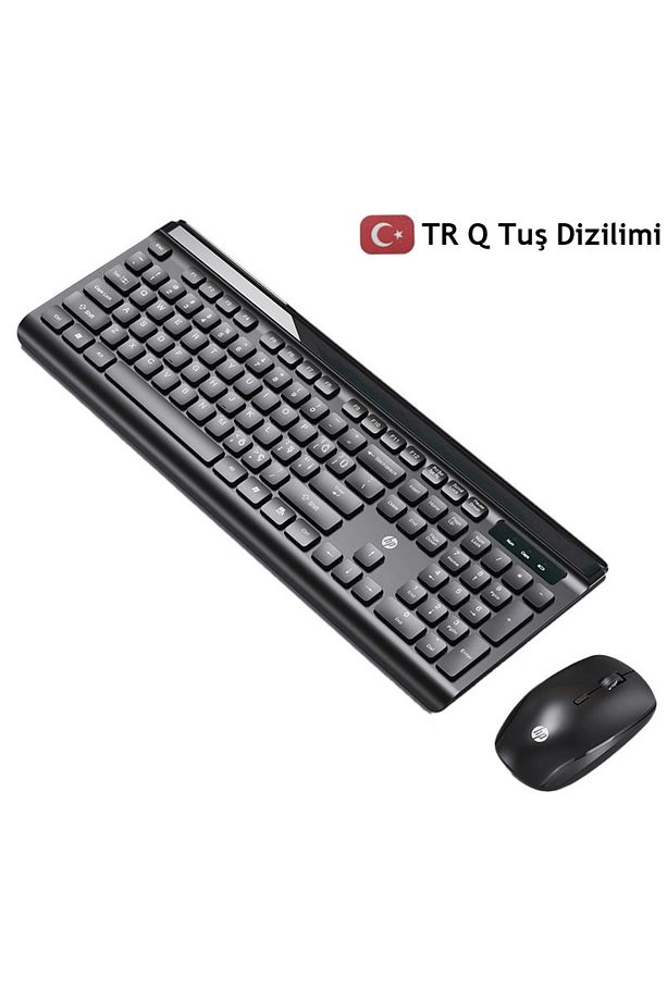 Cs500 Kablosuz Klavye Mouse 2,4g Kablosuz Tak Çalıştır Şık Tasarım Türkçe Q Klavye Siyah Renk - 1
