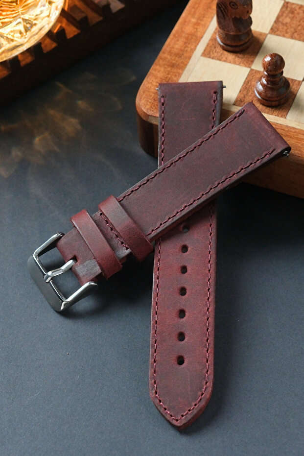 22MM Leather Band For Casio Fossil Omega Nacar Seiko Citizen Lacoste Armani Compatible Leather Watch Strap