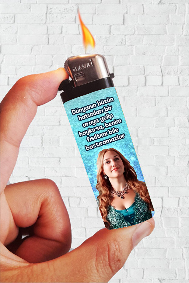 Çakmak Fısıltı Hürrem Sultan Baskılı Klasik Gazlı Çakmak - 1