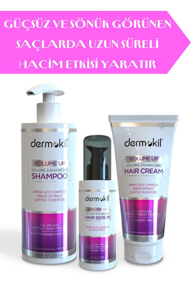 Hacim Veren Şampuan Seti - Şampuan 390 mL + Saç Kremi 200 mL + Saç Serumu 75 mL - 1