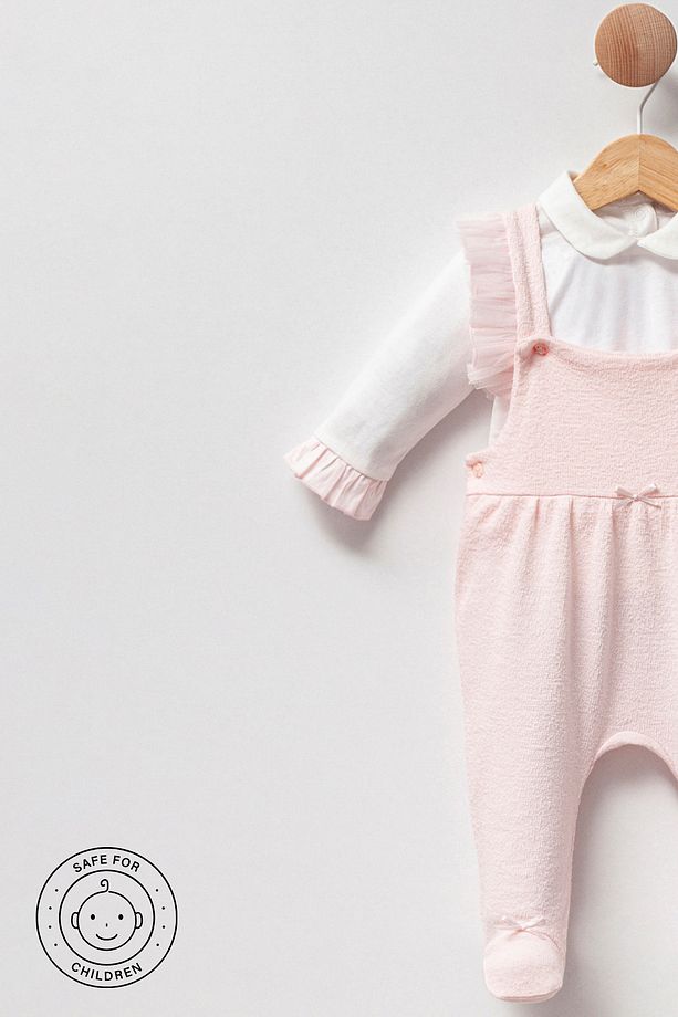 Mini Princess Kız Bebek Salopet Takım Jakarlı Örme & Lyc Süprem Kumaş - 4