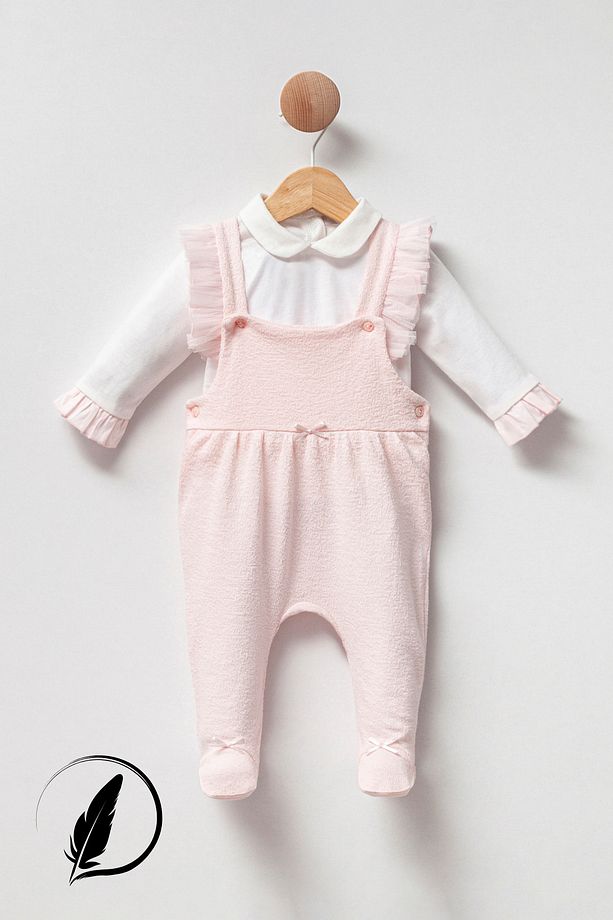 Mini Princess Kız Bebek Salopet Takım Jakarlı Örme & Lyc Süprem Kumaş - 1