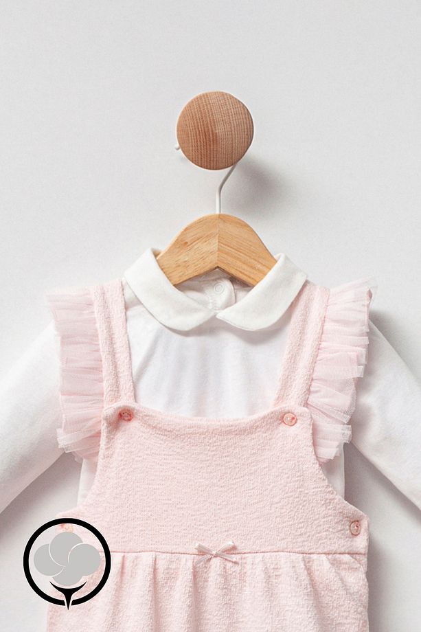 Mini Princess Kız Bebek Salopet Takım Jakarlı Örme & Lyc Süprem Kumaş - 2