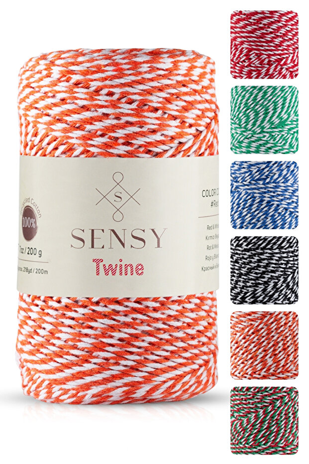 Premium 200 Meters 200 G Orange White Package Rope Gift Wrapping Rope Marteniçka Rope Twine Baker
