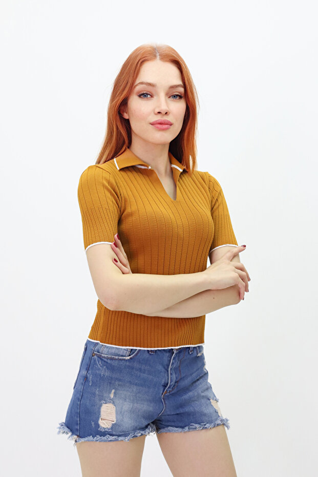 gömlek yaka triko - 1