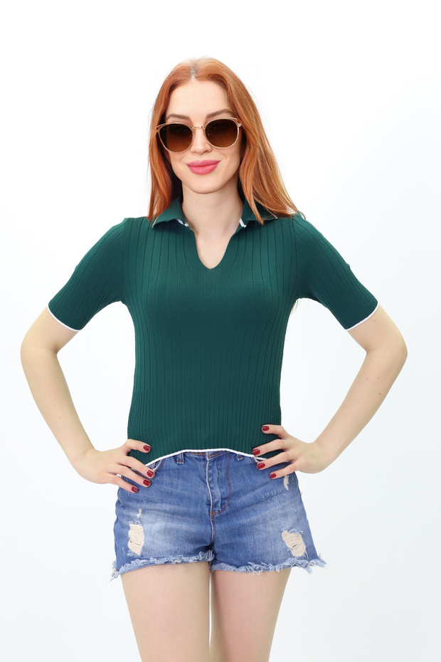 gömlek yaka triko - 1