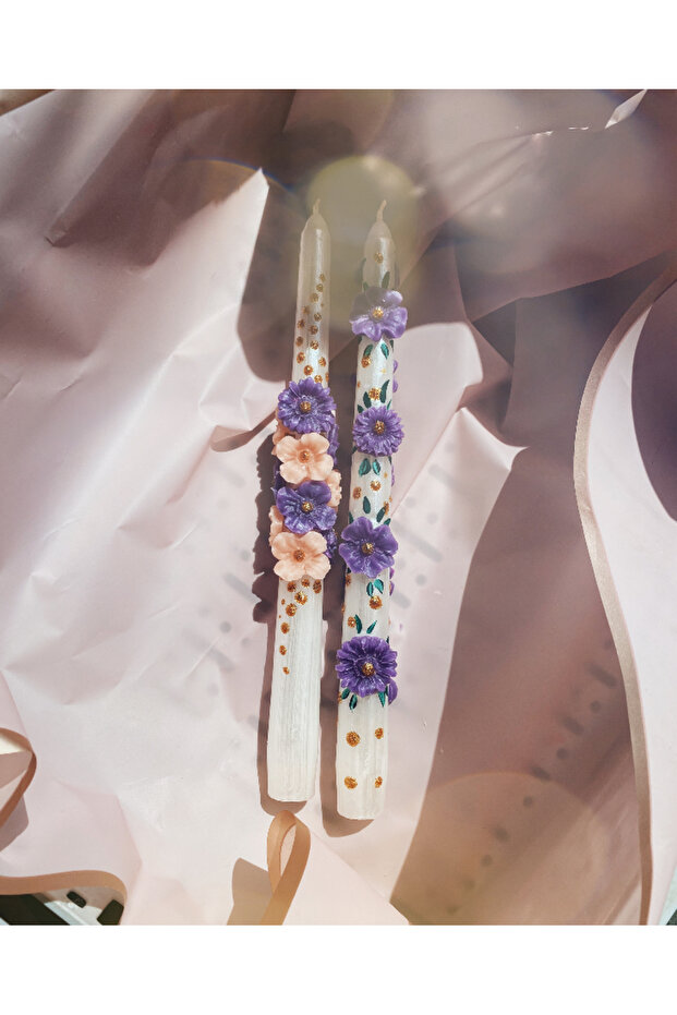 Soi 3D çiçekli mum - 1