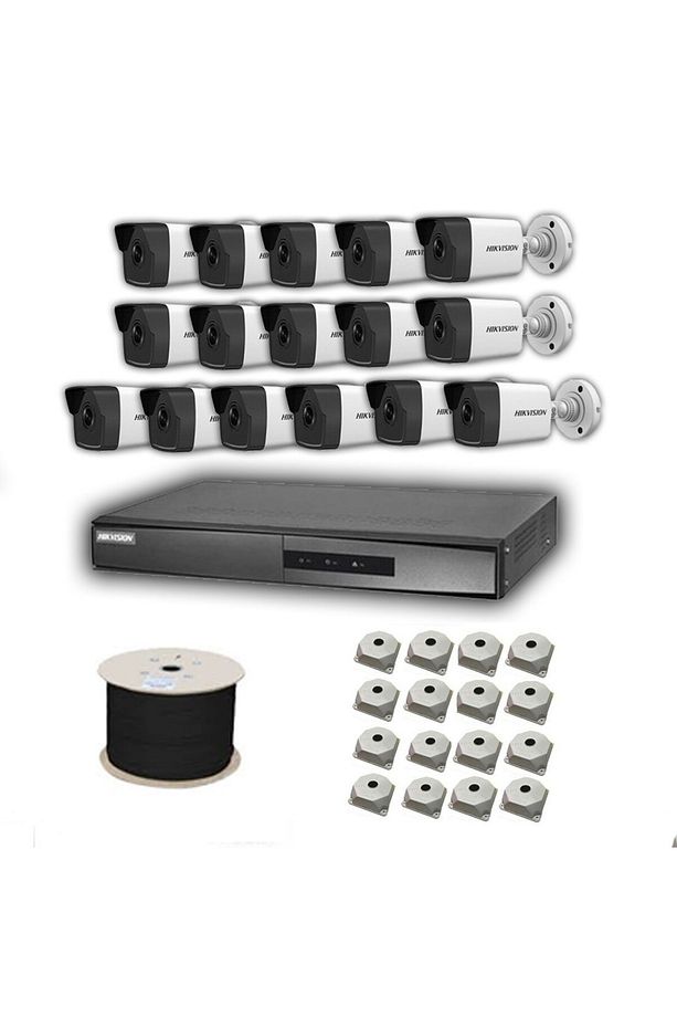 4mp Mikrofonlu 16 Kameralı Tak Çalıştır Hazır IP Kamera Set içinde Hard Disk Yoktur - 1