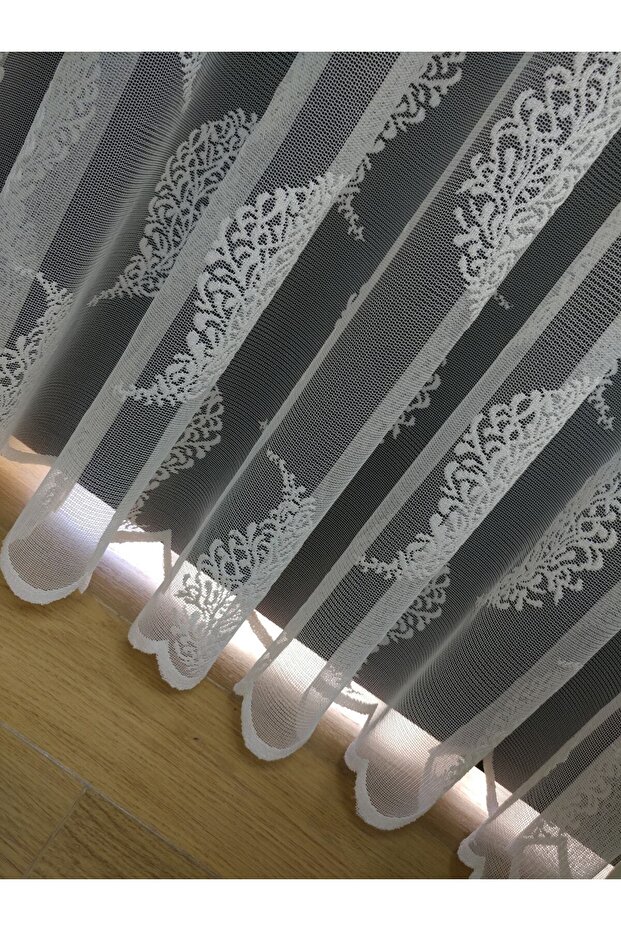 Modern Damask Desenli Tül Perde, 100x260, Normal Pile, 1/2.5 - 8