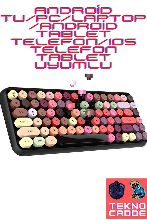 A308i IOS/ANDROİD/WİNDOWS/Tablet/Telefon/Akıllı TV/PC/LAPTOP DAKTİLO BLUETOOTH Klavye - 1