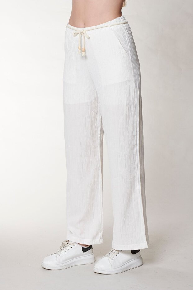 طقم كتان أبيض - 4