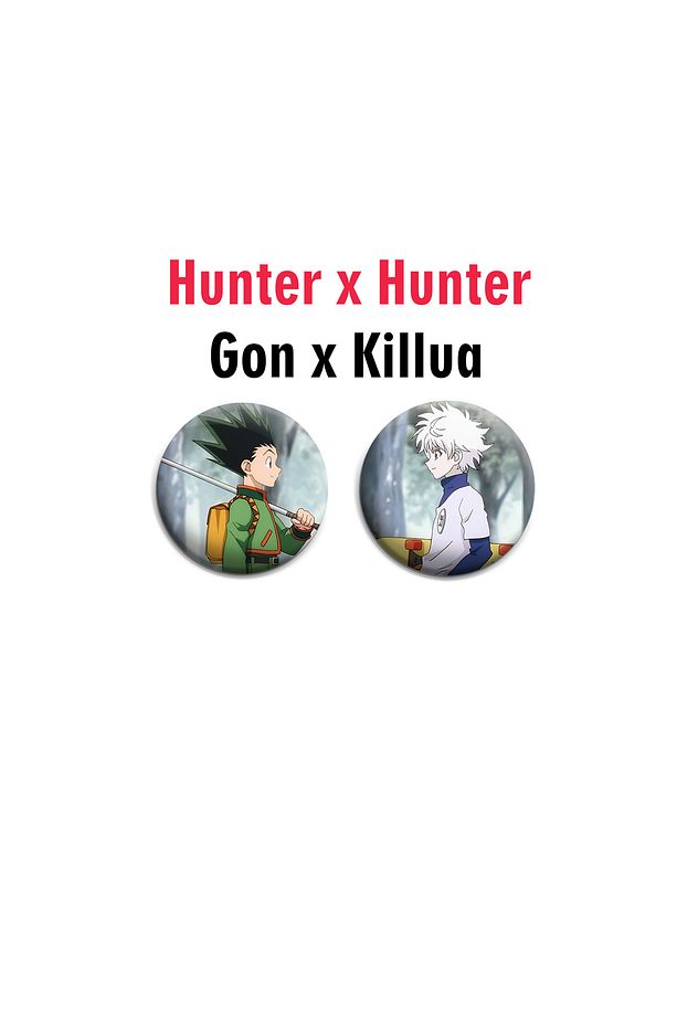 Hunter x Hunter Gon x Killua 2 adet rozet set  -İğneli Buton Rozet Seti - 1