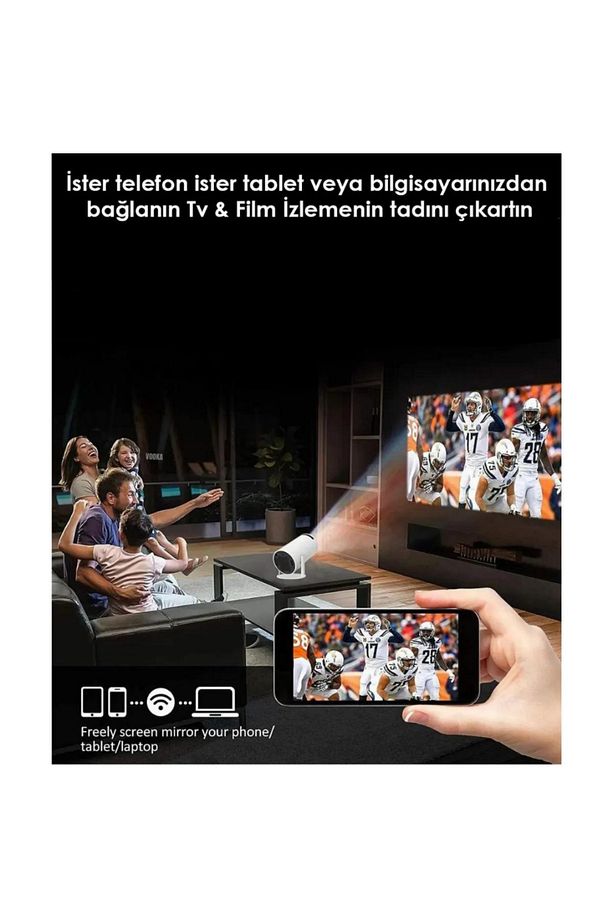 Projeksiyon Cihazı Android Profesyonel Ultra Hd Taşınabilir Bluetooth Wifi Ev Sineması Akıllı Kumand - 5