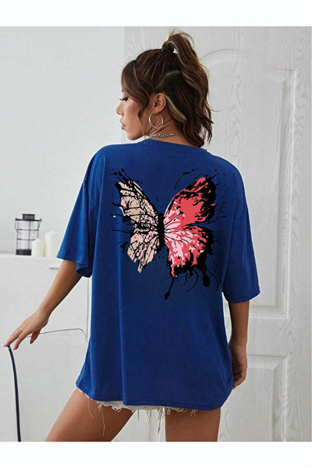 Butterfly Printed Oversize T-shirt