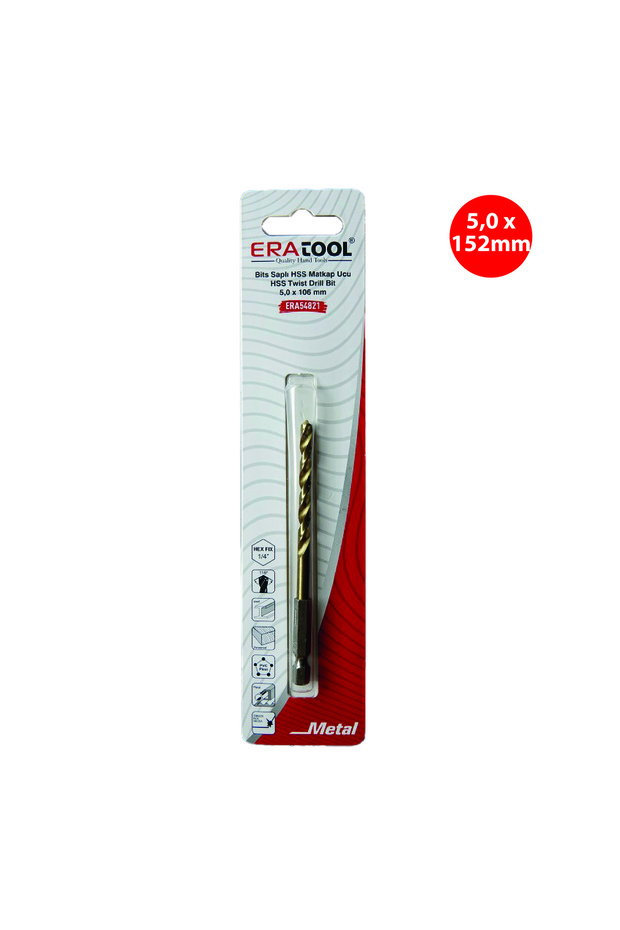 BİTS SAPLI HSS MATKAP UCU UZUN 5,0*152 ERA54871 ERATOOL - 1