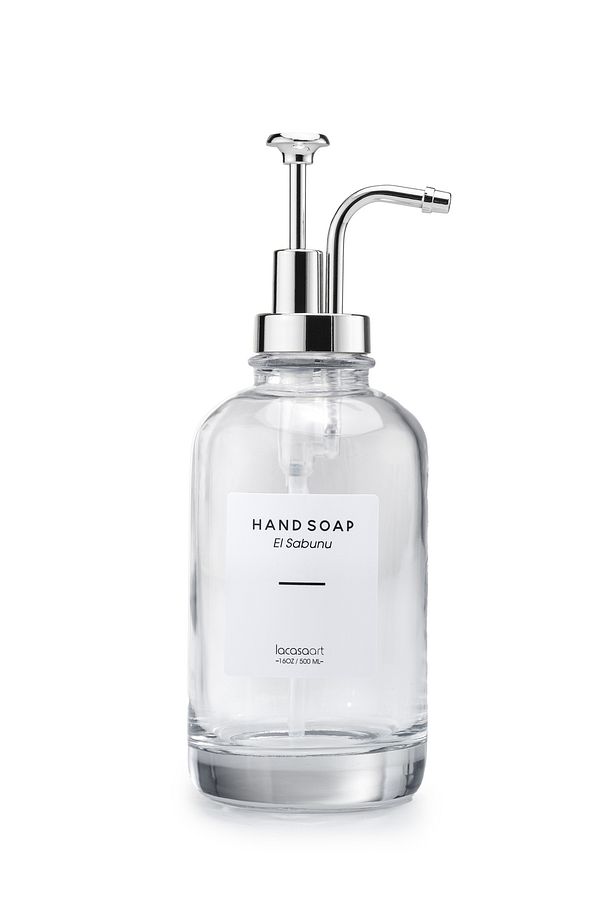500 ml Tezgah Üstü Cam Sıvı Sabunluk Banyo (6 ADET ETİKET) - 7