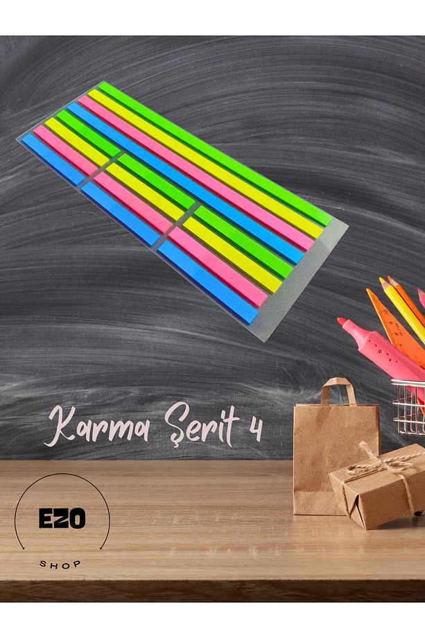 Şeffaf Renkli Postit Yapışkan Post-it Not Kağıdı Karma Şerit 4 - 1