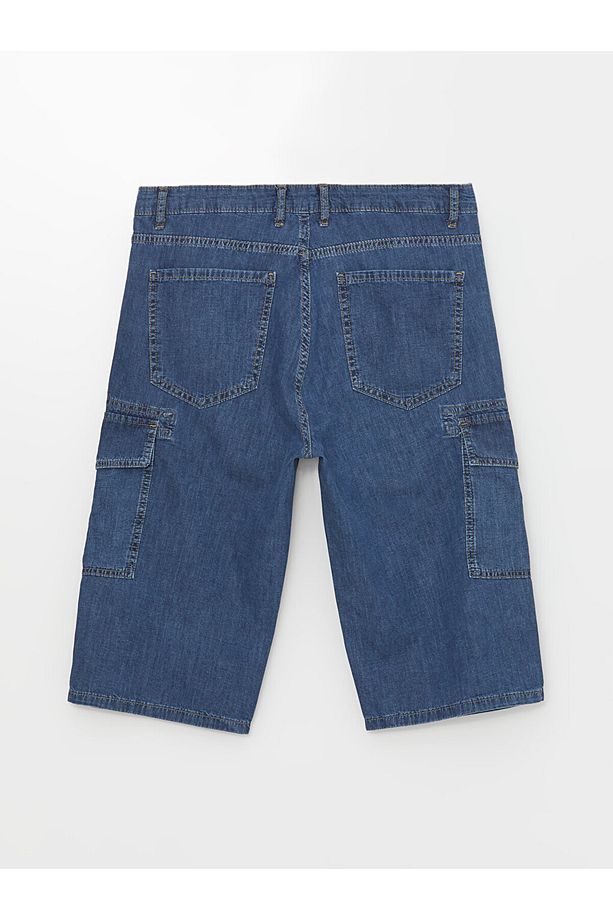 Standart Kalıp Erkek Jean Bermuda - 7