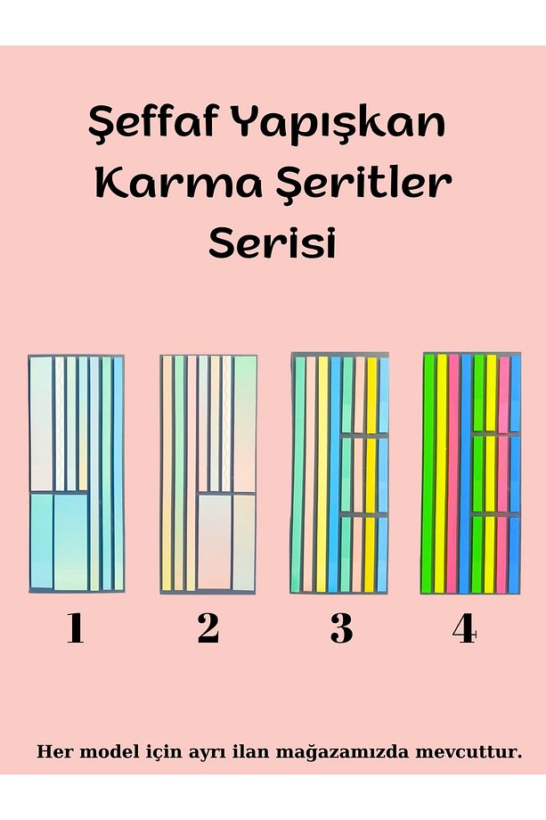 Şeffaf Renkli Postit Yapışkan Post-it Not Kağıdı Karma Şerit 4 - 7