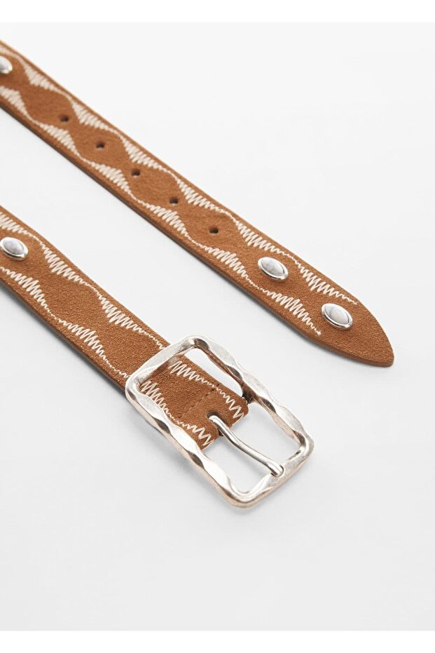 İşlemeli deri kemer - 1