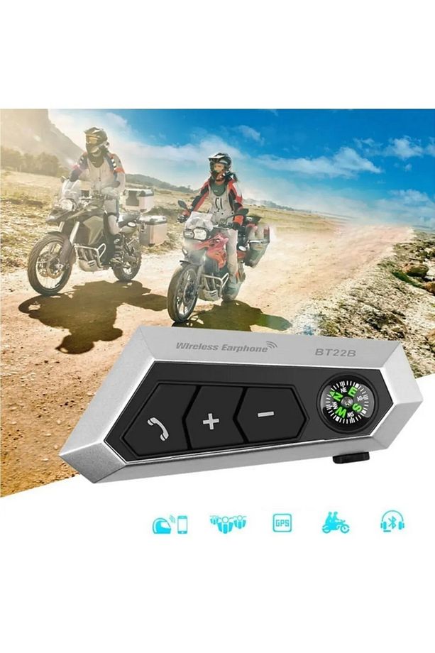 BT22B Motosiklet Bluetooth Kulaklık Kask Intercom Iki Sürücü Için Bağlantı Interkom Eşleştirme - 2