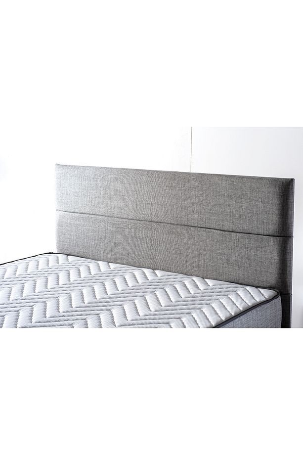 Silver Tek Kişilik Yatak Başlığı - 100 Cm Gri Keten Kumaş Başlık - 1