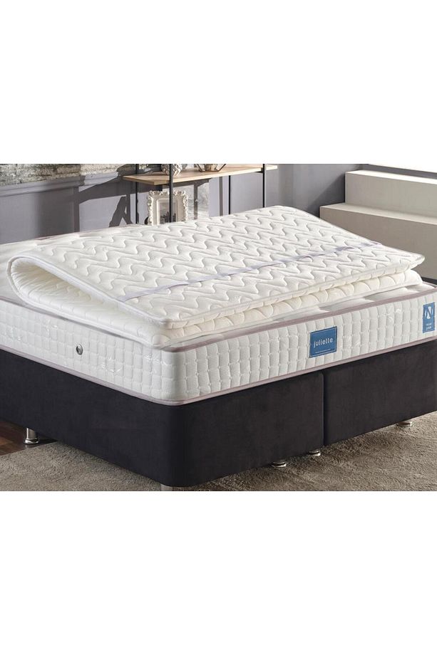 Niron Soft Yumuşak Yatak Pedi Çift Kişilik Ortopedik Kuş Tüyü Sünger Yatak Şiltesi, Pamuk Örme Kumaş - 3