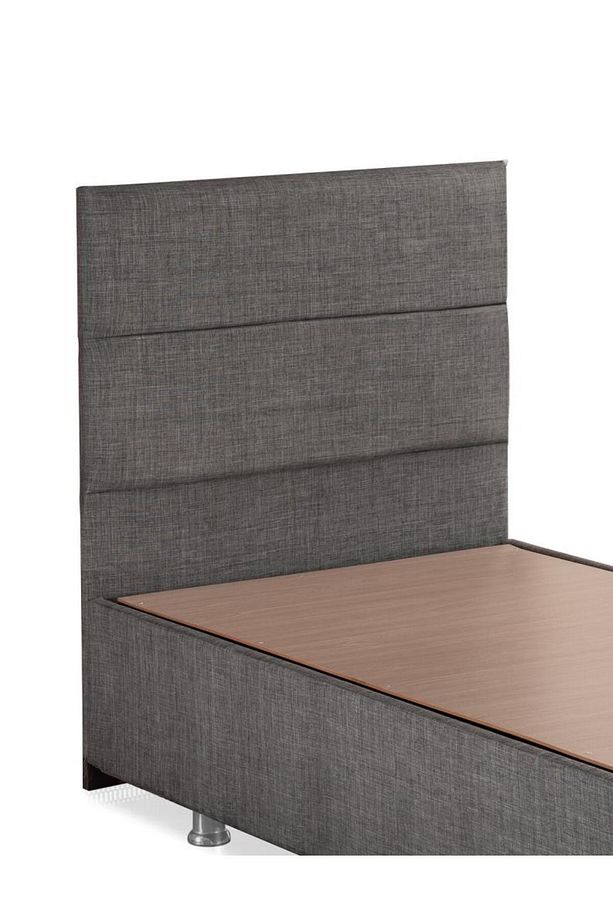 Silver Tek Kişilik Yatak Başlığı - 100 Cm Gri Keten Kumaş Başlık - 3