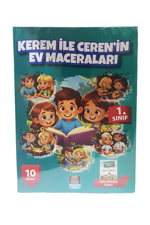 1.Sınıf Kerem ile Ceren'in Ev Maceraları (1. Sınıf) (10 Kitap Set) - 1