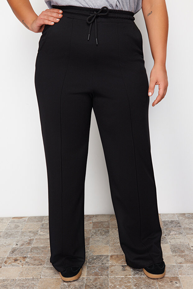 Siyah Nervür Detaylı Örme Pantolon TBBSS24AR00031 - 10