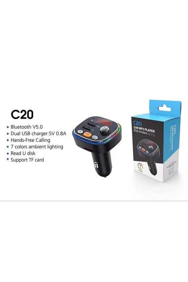 C20 Fm Handsfree Bluetooth Modülatör Araç Mp3 Player - 2
