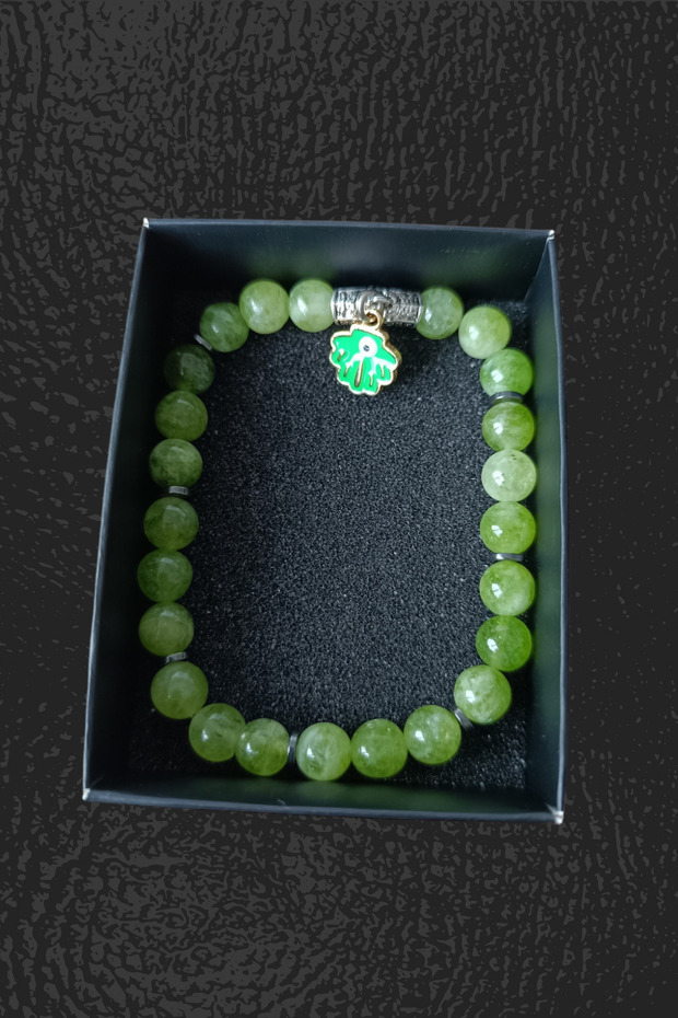 Unisex Peridot Zebercet Natural Stone Olive Color Natural Stone Bracelet Original Natural Stone Bracelet