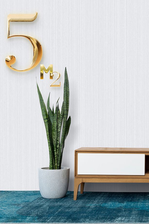 Zümrüt 5666 Düz Yollu Hafif Kabartma Sade Desen Duvar Kağıdı (5 M²) - 1