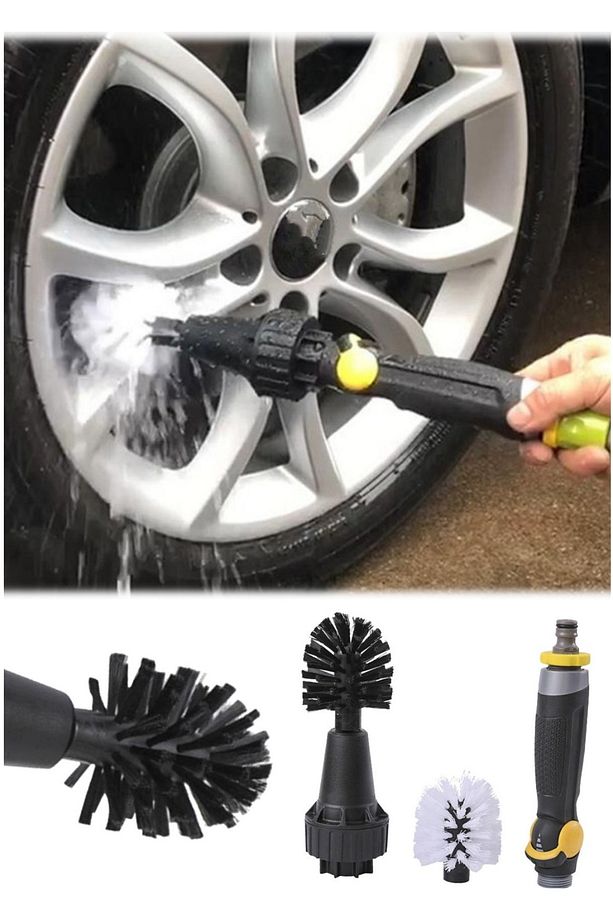 Motorsiklet Araba Lastik Jant Hortuma Takılabilir Fırça Paspas Bisiklet Oto Kuaför Fırçası Çizmez - 4