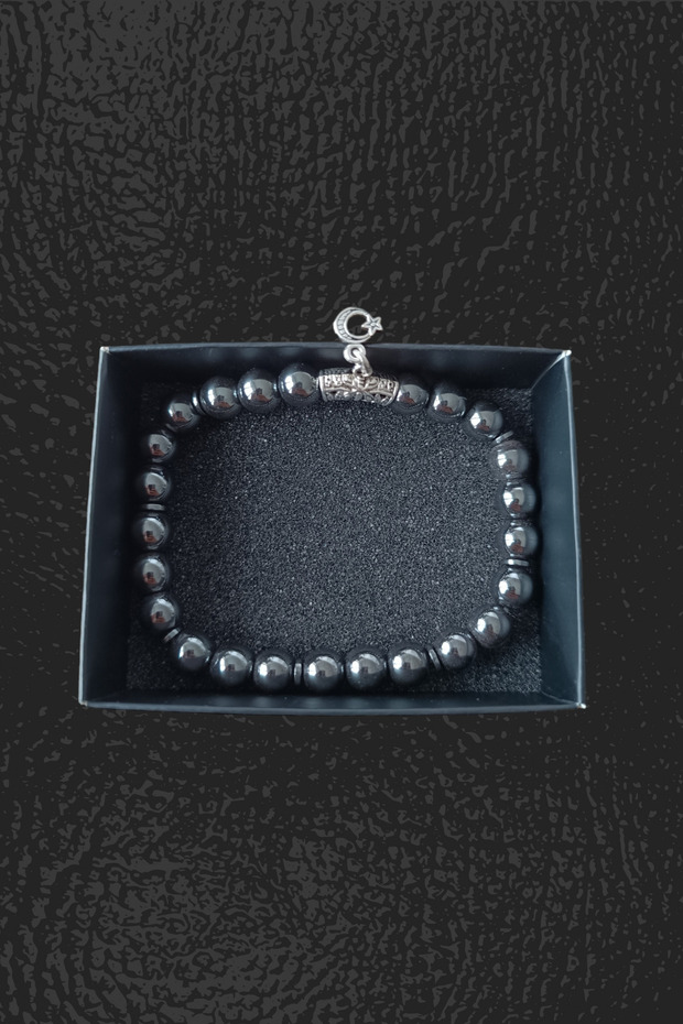 Hematite Stone Bracelet Heavy Duty Original Natural Glossy Gray Hematite Bracelet