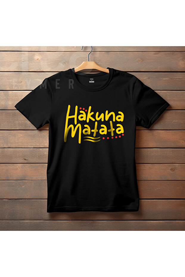 Hakuna Matata Printed Black Premium T-Shirt