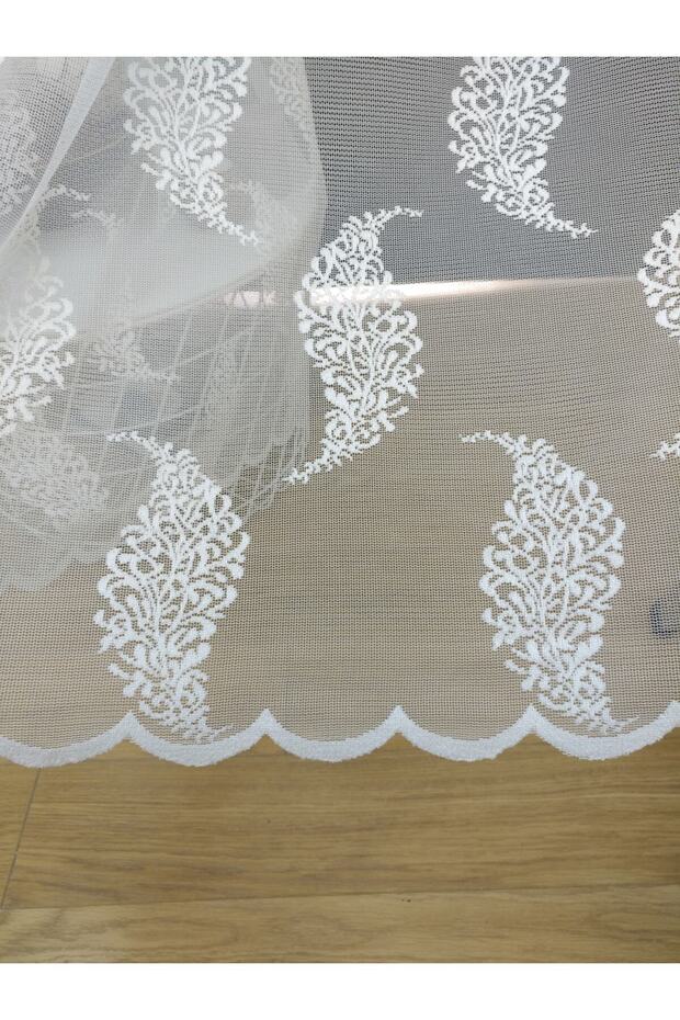 Modern Damask Desenli Tül Perde, 100x260, Normal Pile, 1/2.5 - 4
