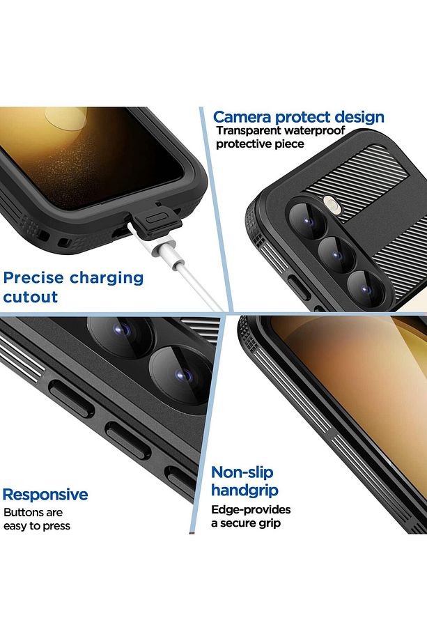 Samsung Galaxy S24 Plus Kılıf 360 Derece Tam Kaplar Su Toz Geçirmez Magsafe Armor Zırh Kapak Water - 2