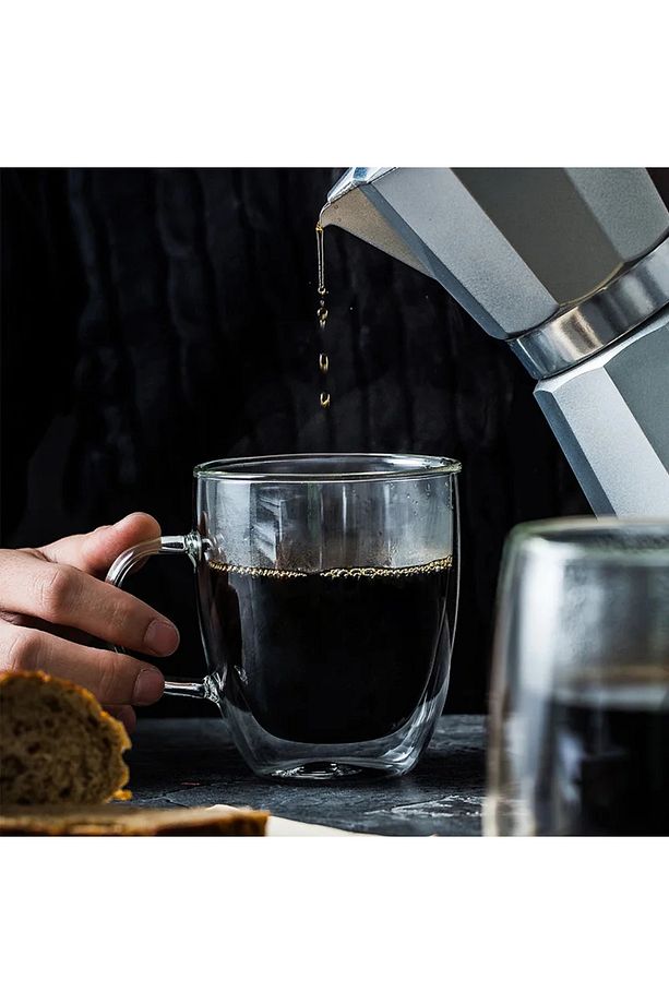 Kulplu Borosilikat Çift Cidarlı Kahve ve Sunum Bardagı 250ml. - 5