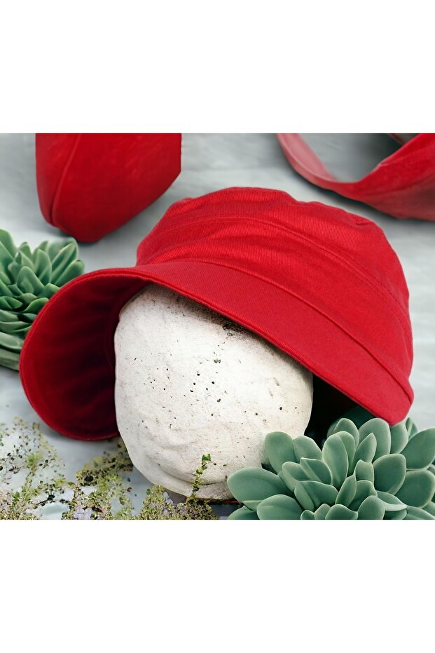 Bow Detailed Adjustable Back Women's Visor Hat Bow Wide Women's Hat