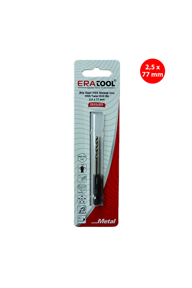 BİTS SAPLI HSS MATKAP UCU 2,5*77 ERA54805 ERATOOL - 1