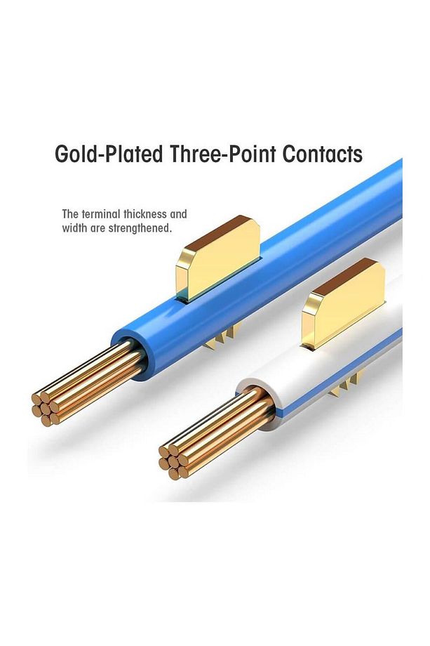 - 50 Adet - 3U" Gold Plated CAT6 RJ45 Konnektör 8P8C Ethernet Kablo Ucu Modüler Fiş Jak - 5